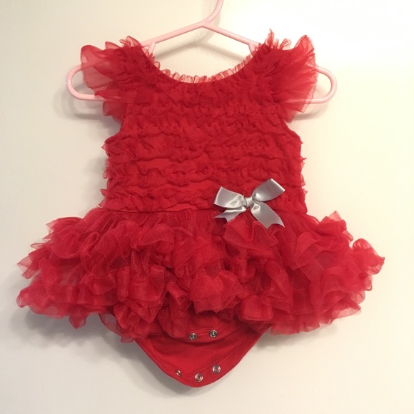 red fluffy dress